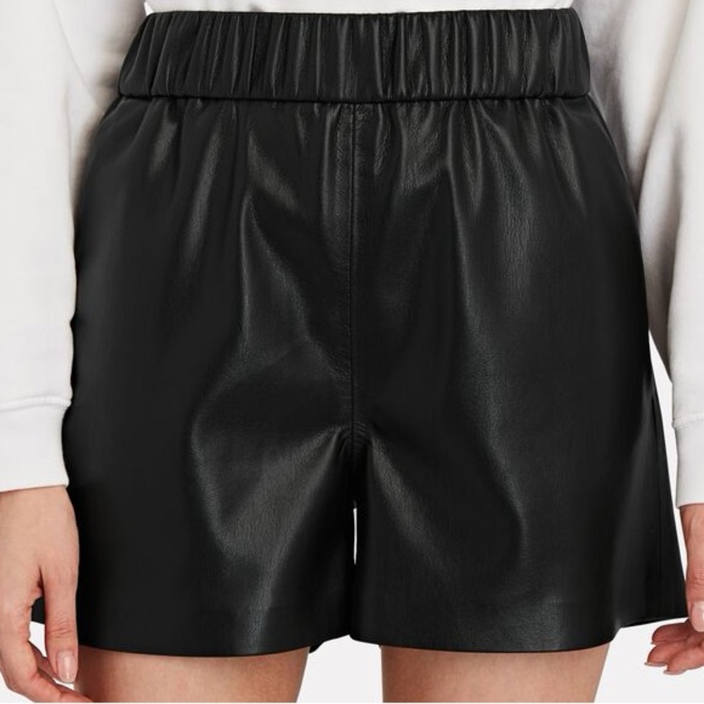 Anine Bing Sofia vegan leather shorts size Large pre-loved EUC wardrobe staple